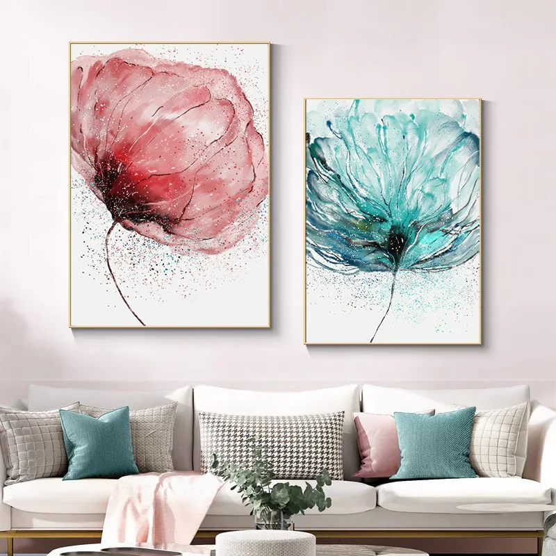 Nordic Fresh Living Room Decoration Painting Watercolor Flower Painting Bedroom Bedhead Canvas Painting 
Nordic Fresh Living Room Decoration Painting Watercolor Flower Painting Bedroom Bedhead Canvas Painting