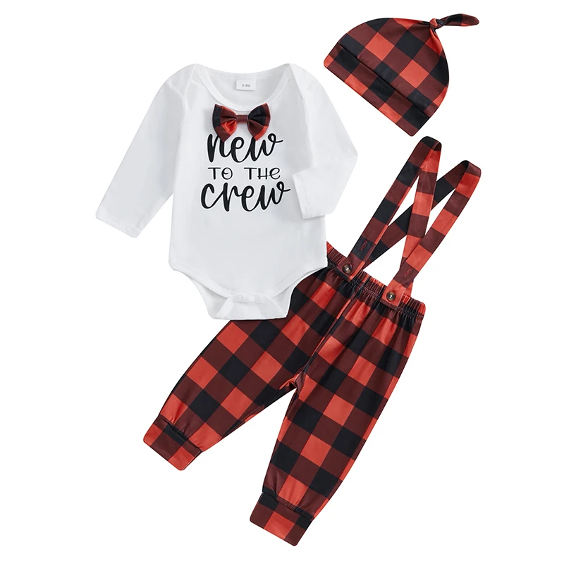 Baby Boys 2Pcs Fall Outfits Long Sleeve Bowtie Romper Plaid Suspender Pants Hat Set Newborn Clothes
Baby Boys 2Pcs Fall Outfits Long Sleeve Bowtie Romper Plaid Suspender Pants Hat Set Newborn Clothes