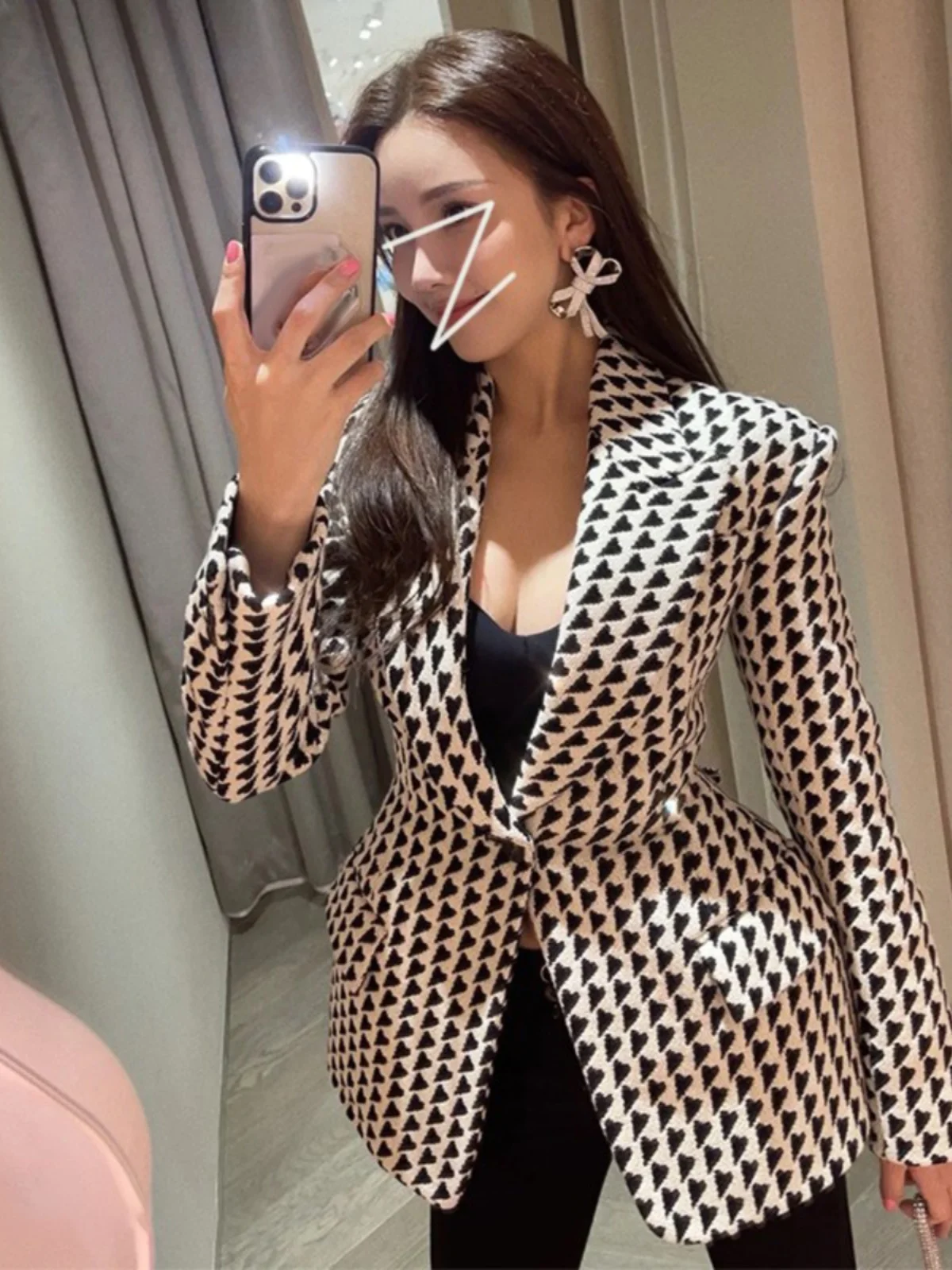 Sexy Knot Bal Heart aped Suit Slim Fit Diamond Embellied Autumn Winter New Design Street Sle Jaet
Sexy Knot Bal Heart aped Suit Slim Fit Diamond Embellied Autumn Winter New Design Street Sle Jaet