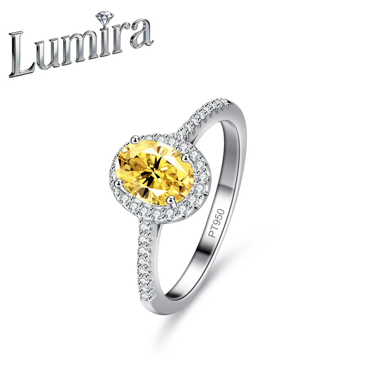 Lumira Platinum PT950 1-Carat Oval Yellow Moissanite Ring Women's Pigeon Egg Straight Row Pavé Moissanite Ring
Lumira Platinum PT950 1-Carat Oval Yellow Moissanite Ring Women's Pigeon Egg Straight Row Pavé Moissanite Ring