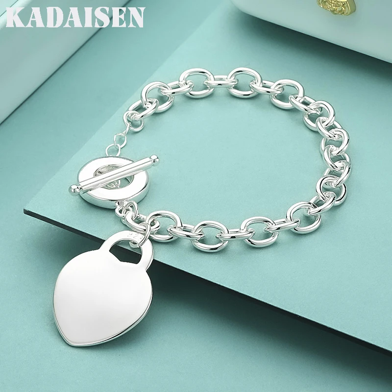 925 Sterling Silver Heart Brand OT Chain Bracelet For Women Wedding Engagement Party Fashion Jewelry
925 Sterling Silver Heart Brand OT Chain Bracelet For Women Wedding Engagement Party Fashion Jewelry