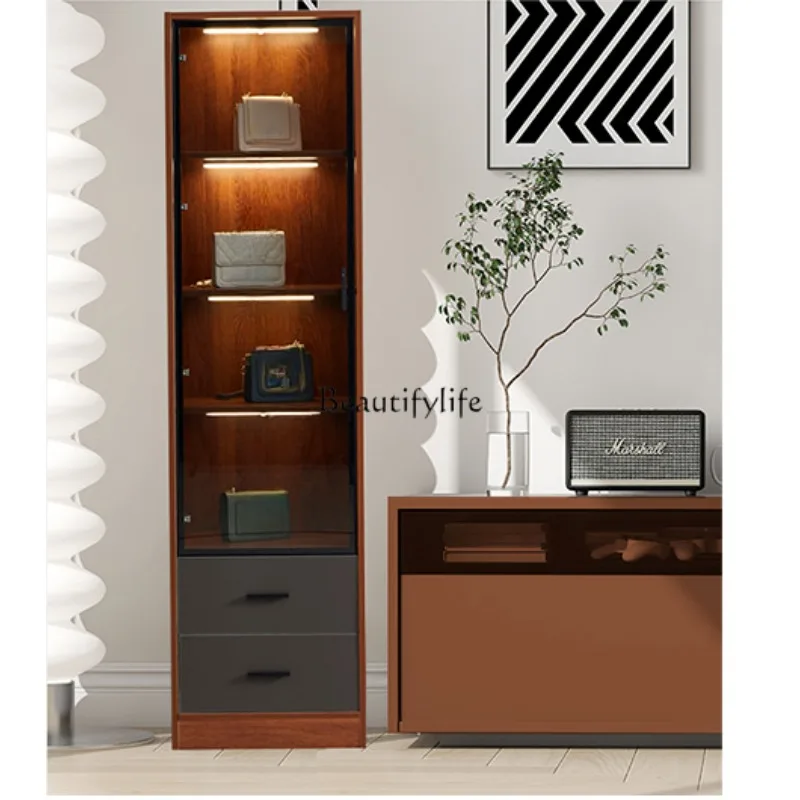Corner Small Stand Cabinet Narrow Living Room Storage High Cabinet Storage Household Solid Wood Wall Side Single Door
Corner Small Stand Cabinet Narrow Living Room Storage High Cabinet Storage Household Solid Wood Wall Side Single Door