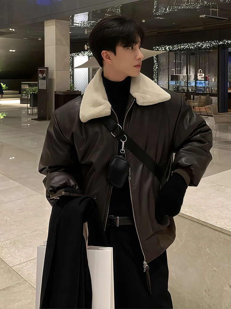 Korean Sle Lamb Fur Lined Biker Jaet Men's ort Coat Warm Thiened Winter Casual Cleanfit Zipper Closure Color
Korean Sle Lamb Fur Lined Biker Jaet Men's ort Coat Warm Thiened Winter Casual Cleanfit Zipper Closure Color