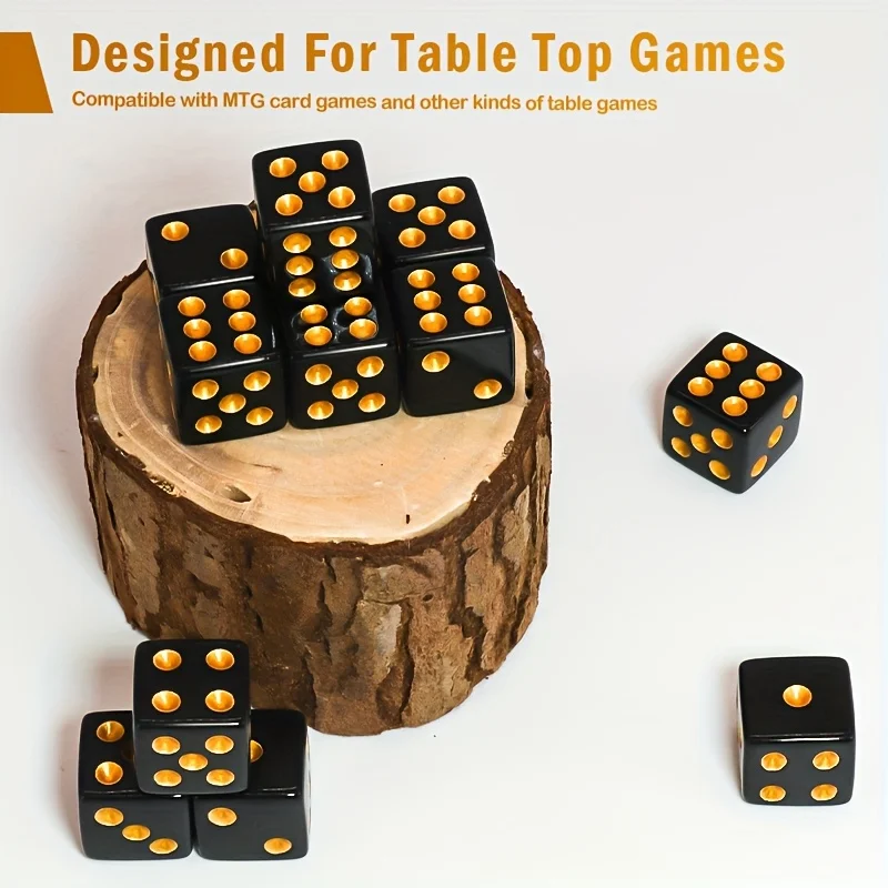 6 Black and Gold Dice Board Game Addition Family Entertainment Party Gift Gaming Dice Essential for Tabletop Games
6 Black and Gold Dice Board Game Addition Family Entertainment Party Gift Gaming Dice Essential for Tabletop Games