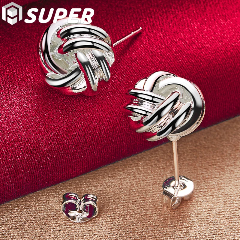 925 Sterling Silver Knot Twist Stud Earrings For Woman Wedding Engagement Fashion Party Charm Jewelry
925 Sterling Silver Knot Twist Stud Earrings For Woman Wedding Engagement Fashion Party Charm Jewelry