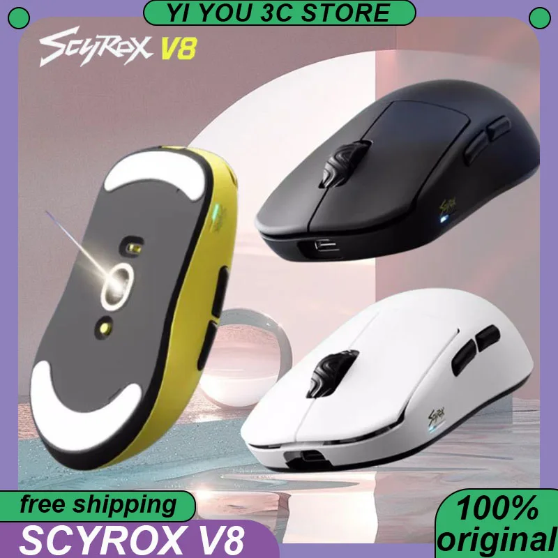 Scyrox V8 Dual Mode Mouse Wireless Ultra Lightweight 8K Pixart3950 Nordic 52840 Customized Esports Mice PC Laptop Accessories
Scyrox V8 Dual Mode Mouse Wireless Ultra Lightweight 8K Pixart3950 Nordic 52840 Customized Esports Mice PC Laptop Accessories
