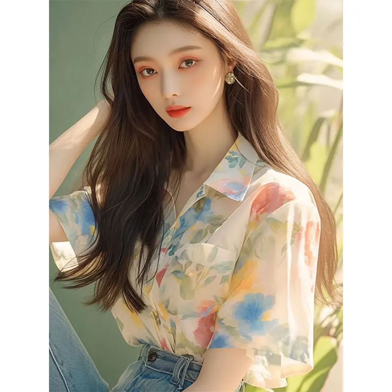 Women Clothes Summer Casual Simplicity Printing Temperament Short Sleeve Shirts Women's Elegant Fashion Trend All-match Tops
Women Clothes Summer Casual Simplicity Printing Temperament Short Sleeve Shirts Women's Elegant Fashion Trend All-match Tops