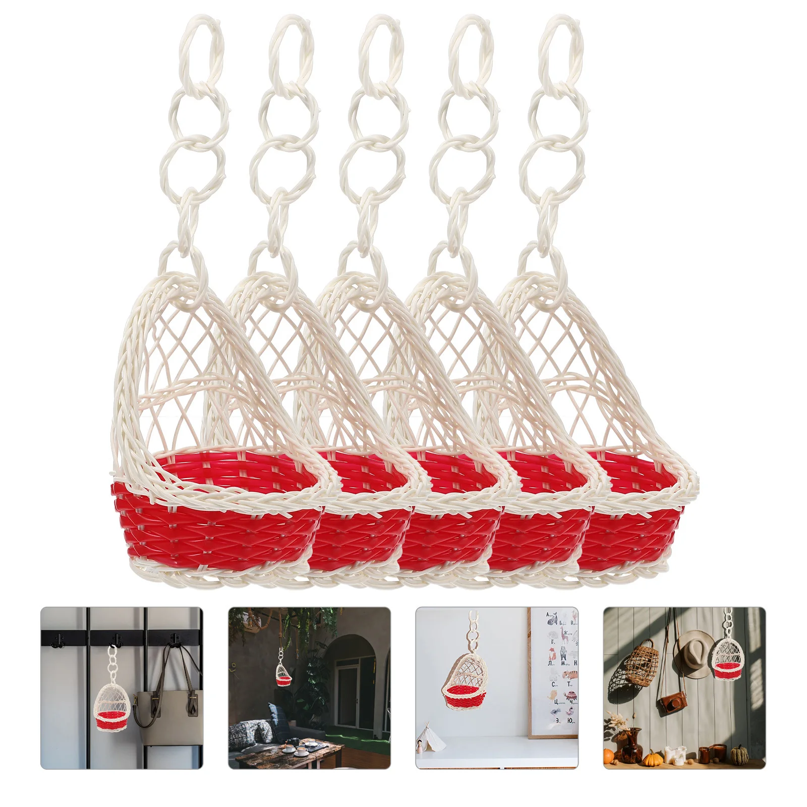 5pcs Rattan Storage Baskets H made Woven Containers Small Red Portable Wall Hanging Home Office
5pcs Rattan Storage Baskets H made Woven Containers Small Red Portable Wall Hanging Home Office
