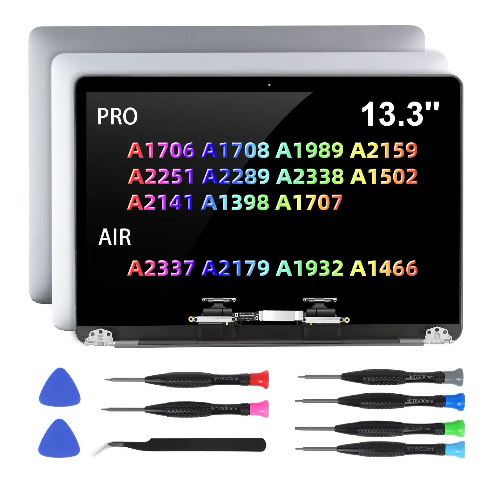 Screen Replacement for MacbookA1706 A1708 A1989 A2159 A2289 A2251 A1932 A2179 A1502 A1466 A2337 A2338 A1466 LCD Display Assembly
Screen Replacement for MacbookA1706 A1708 A1989 A2159 A2289 A2251 A1932 A2179 A1502 A1466 A2337 A2338 A1466 LCD Display Assembly