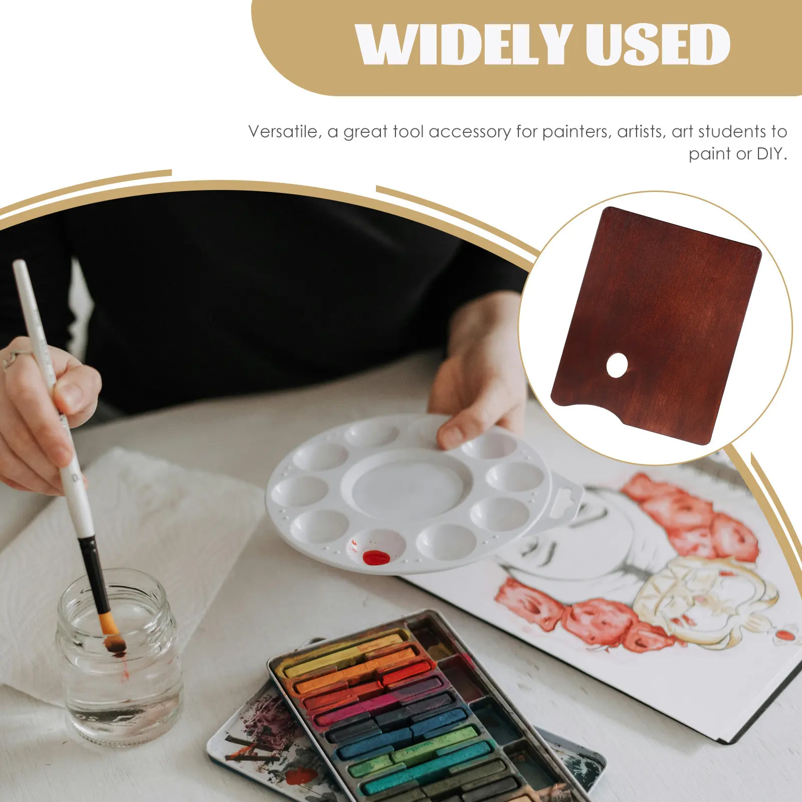 Деревянная палитра для акварели для начинающих художников, большая, с прочной текстурной поверхностью, для рисования, художественные принадлежности
Деревянная палитра для акварели для начинающих художников, большая, с прочной текстурной поверхностью, для рисования, художественные принадлежности