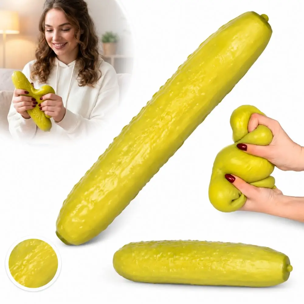 Super Soft Cucumber Squeezable Toys Stretchy Texture Slow Rebound Stress Relief Toy Reusable Pickled Cucumber Pinch Toy
Super Soft Cucumber Squeezable Toys Stretchy Texture Slow Rebound Stress Relief Toy Reusable Pickled Cucumber Pinch Toy