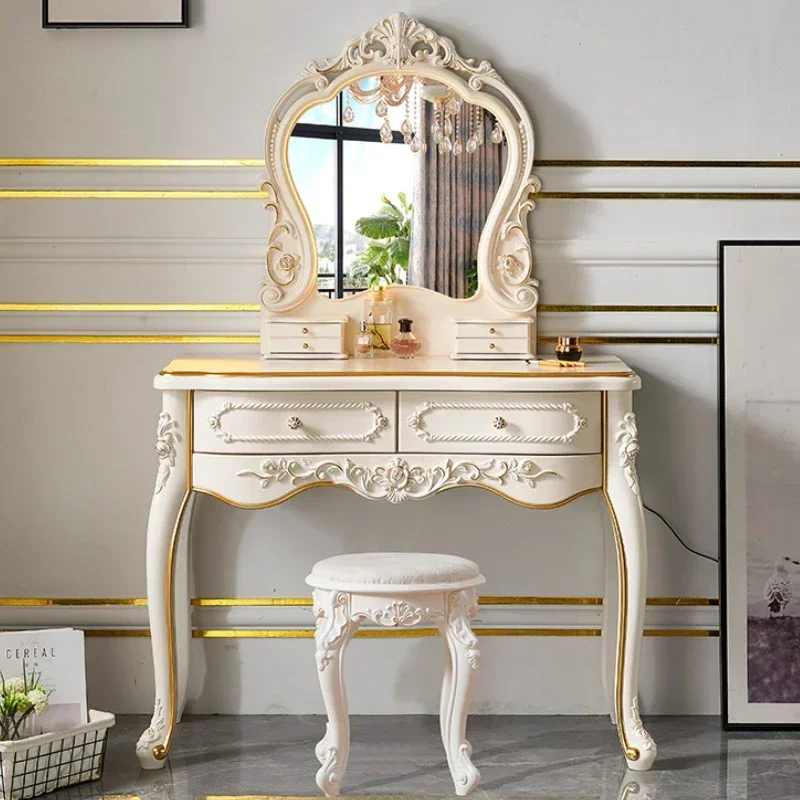 Luxury With Miror Dressing Table White European Storage Jewelry Cheap Vanity Table Women Drawers Wood Penteadeira Furniture
Luxury With Miror Dressing Table White European Storage Jewelry Cheap Vanity Table Women Drawers Wood Penteadeira Furniture
