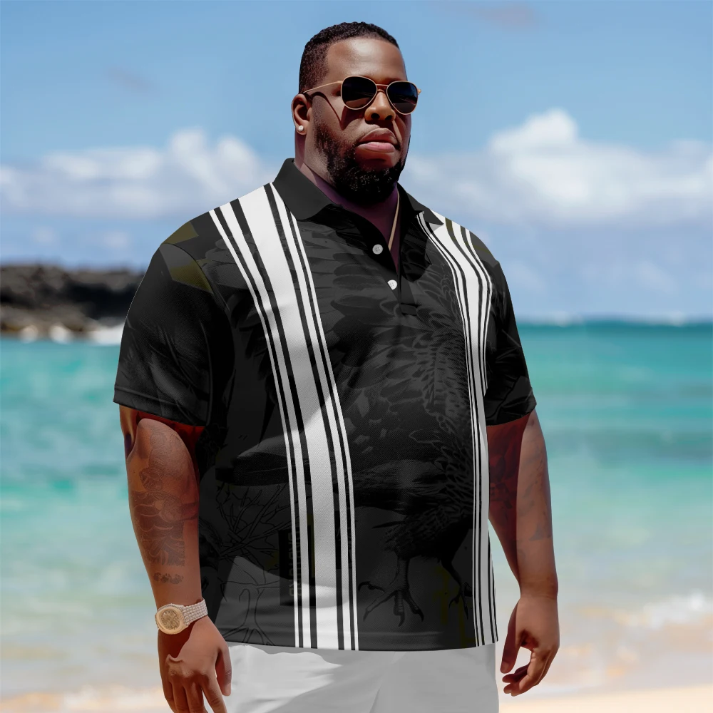Plus Size Men's Summer Short Sleeve Lapel Eagle striped short-sleeved shirt Daily Casual Button Polo
Plus Size Men's Summer Short Sleeve Lapel Eagle striped short-sleeved shirt Daily Casual Button Polo