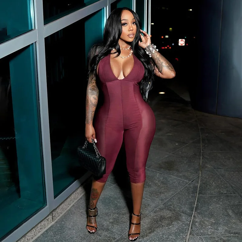 STYLISH LADY See Through Mesh Panel Halter Capri Jumpsuit 2026 Women Backless Deep V Bodycon Nightclub Streetwear Jumpsuits
STYLISH LADY See Through Mesh Panel Halter Capri Jumpsuit 2026 Women Backless Deep V Bodycon Nightclub Streetwear Jumpsuits