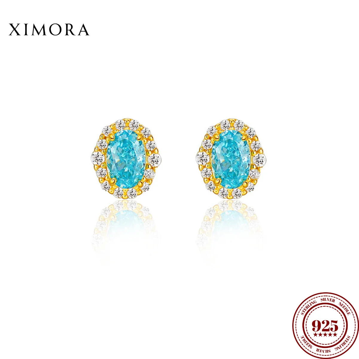 XIMORA S925 Sterling Silver Dreamy Ice-Blue Women's Stud Earrings with Full Diamond Ice Flower Stone Accents boucles d'oreilles
XIMORA S925 Sterling Silver Dreamy Ice-Blue Women's Stud Earrings with Full Diamond Ice Flower Stone Accents boucles d'oreilles