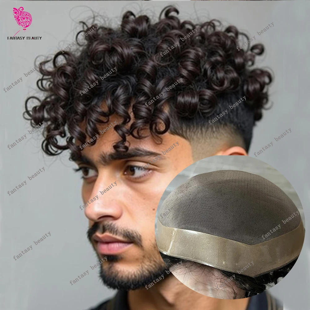 20mm 24mm 26mm Loose Curly Men's Toupee Brown Human Hair Durable Mono Lace&Undetectable PU System Prosthesis for Male Hairloss
20mm 24mm 26mm Loose Curly Men's Toupee Brown Human Hair Durable Mono Lace&Undetectable PU System Prosthesis for Male Hairloss