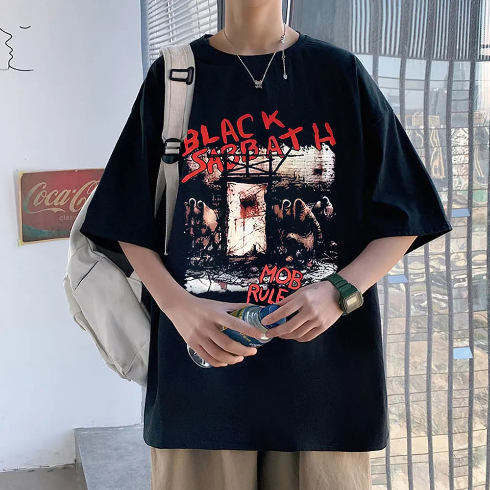 Heavy Metal Rock Band Black Sabbath Mob Rules Album Graphic T-shirt Men Women Vintage Fashion Oversized Short Sleeve T Shirts
Heavy Metal Rock Band Black Sabbath Mob Rules Album Graphic T-shirt Men Women Vintage Fashion Oversized Short Sleeve T Shirts