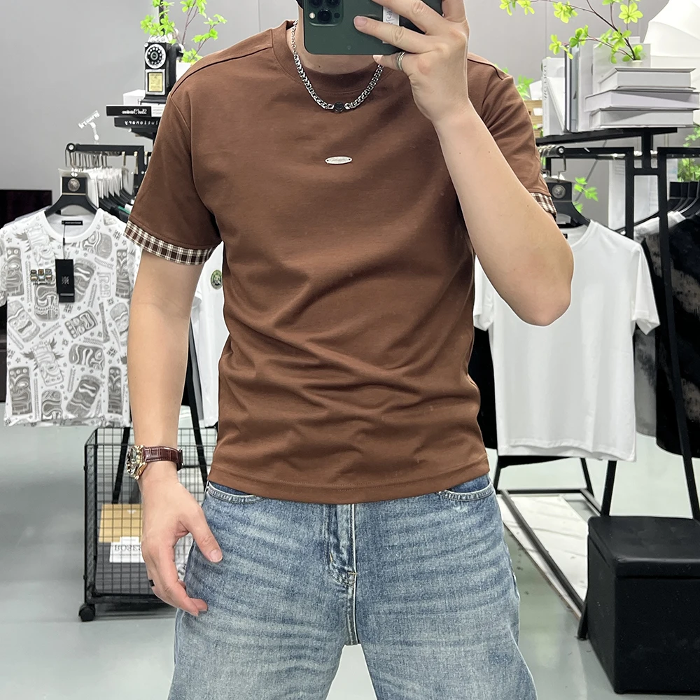 Men T-Shirt Summer Plaid Splice Cuff Crew Neck Tees Loose Casual Street Style Fashion Versatile Comfort Male Outfit Clothing 4XL
Men T-Shirt Summer Plaid Splice Cuff Crew Neck Tees Loose Casual Street Style Fashion Versatile Comfort Male Outfit Clothing 4XL