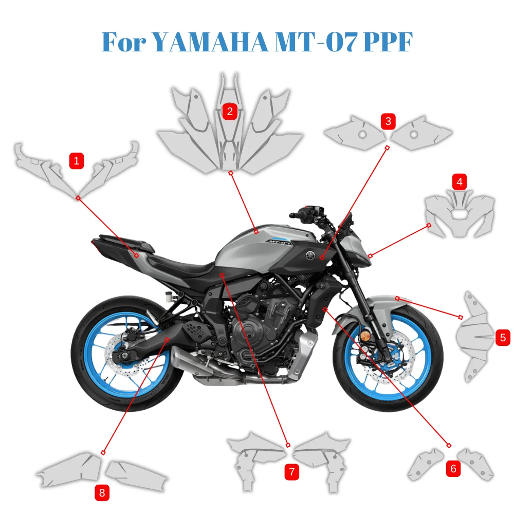 For YAMAHA MT-07 2025 PPF TPU Protective Film Self-Healing Full Body Paint Protection Scratch Resistant Kit MT07
For YAMAHA MT-07 2025 PPF TPU Protective Film Self-Healing Full Body Paint Protection Scratch Resistant Kit MT07