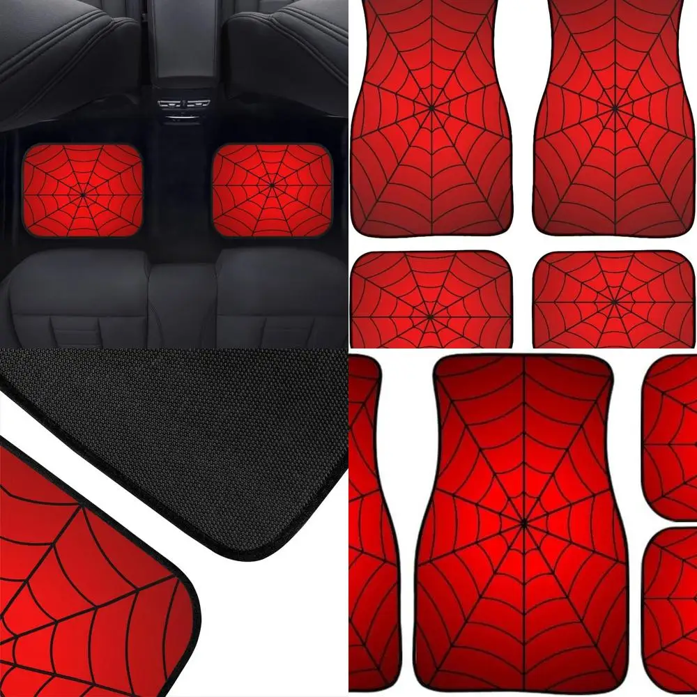 Автомобильные коврики с паутиной, набор из 4 абстрактных черных паутинок на красном фоне, гранж-паутинка, напольные коврики для автомобилей, нескользящие передние и задние V
Автомобильные коврики с паутиной, набор из 4 абстрактных черных паутинок на красном фоне, гранж-паутинка, напольные коврики для автомобилей, нескользящие передние и задние V