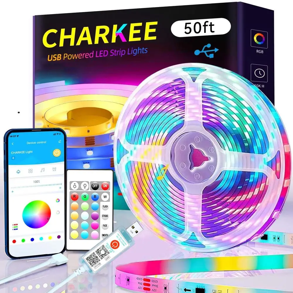 Bluetooth RGB LED Strip Lights: USB-Powered, Color Changing, Smart App & Music Sync for Bedroom, TV Backlight, Gaming
Bluetooth RGB LED Strip Lights: USB-Powered, Color Changing, Smart App & Music Sync for Bedroom, TV Backlight, Gaming