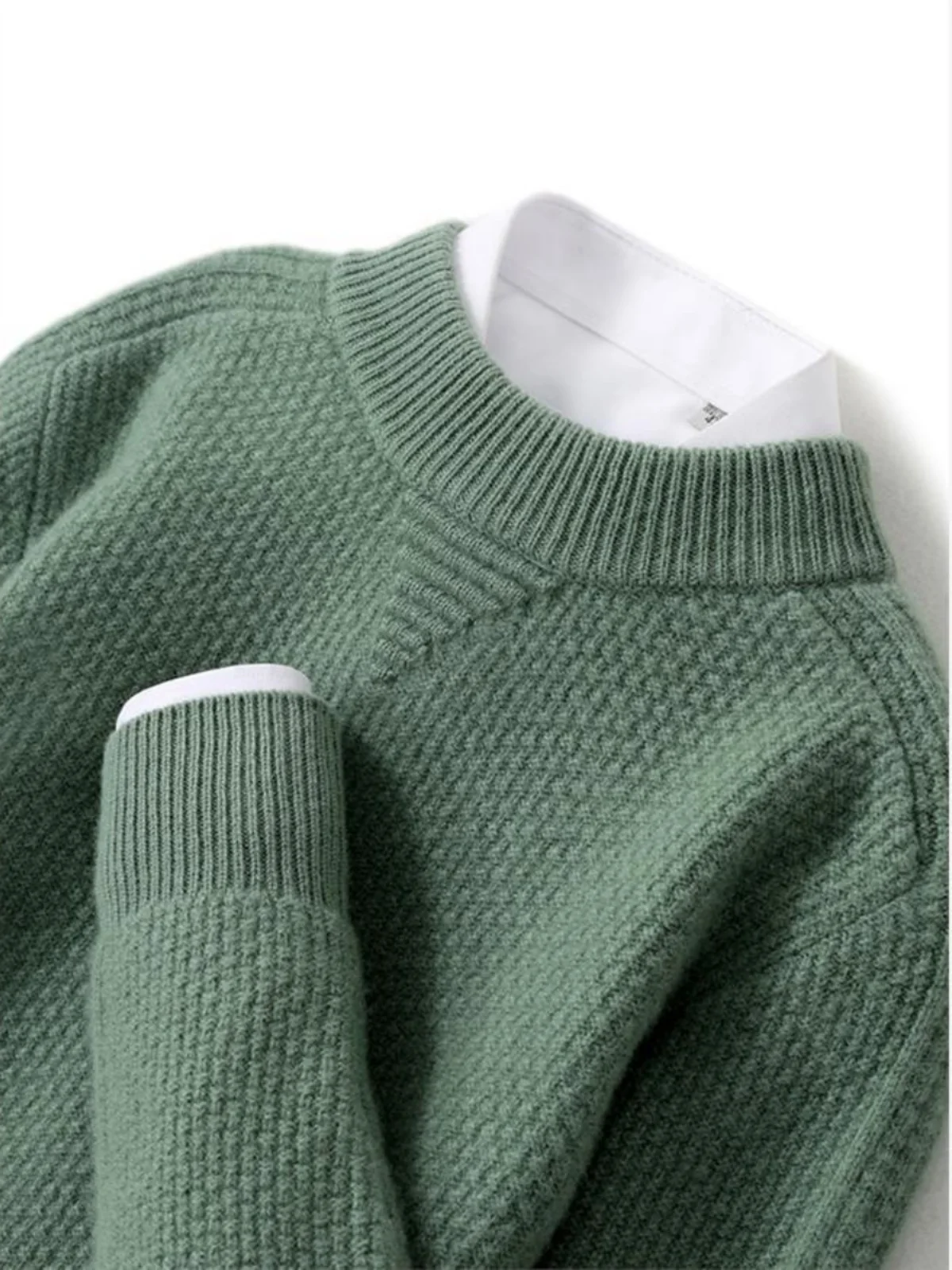 Autumn Winter Thiened Warm Knitted Pure Wool Sweater Men's f High Collar Casual Soft Youth Leisure Base Layer Trendy Top
Autumn Winter Thiened Warm Knitted Pure Wool Sweater Men's f High Collar Casual Soft Youth Leisure Base Layer Trendy Top