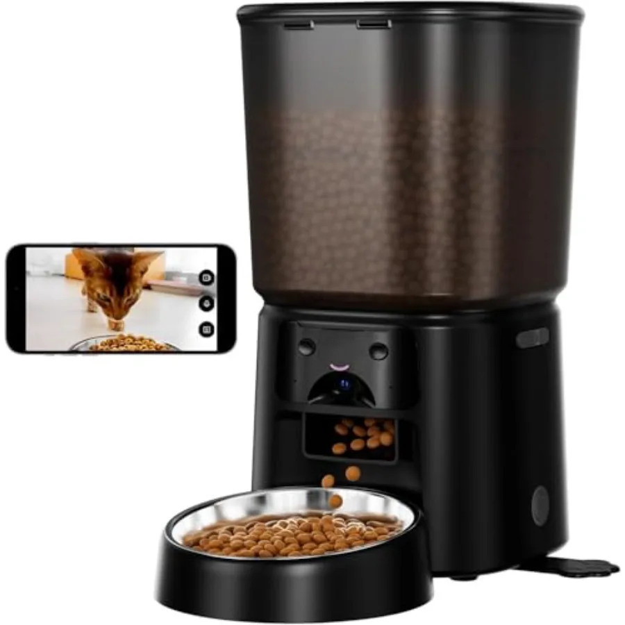 Automatic Cat Feeder with Camera, WiFi Smart Pet Feeder with APP Control, 1080P HD Video, Night Vision, Voice Call, Motion Dete
Automatic Cat Feeder with Camera, WiFi Smart Pet Feeder with APP Control, 1080P HD Video, Night Vision, Voice Call, Motion Dete