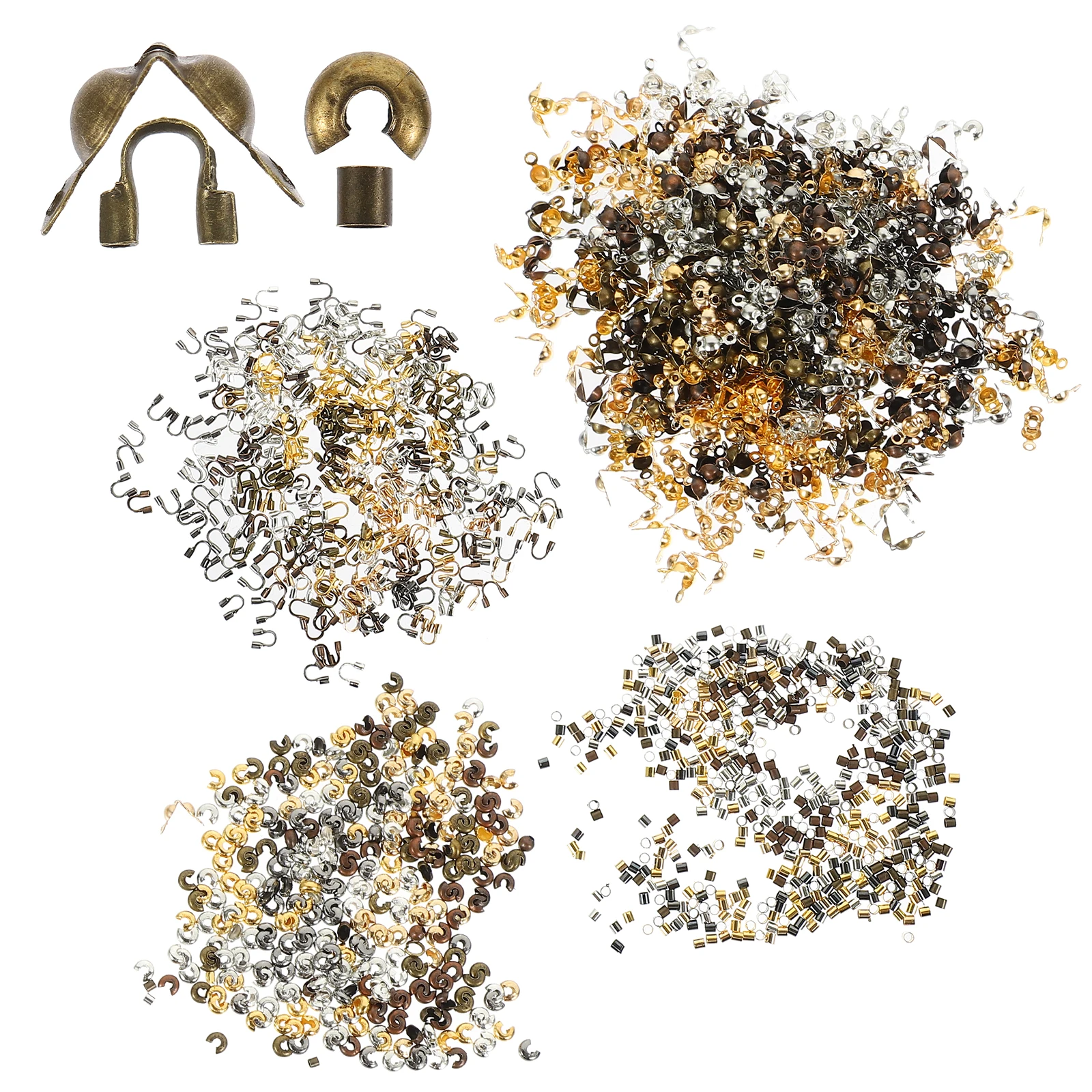 2100 pcs Crimp Beads Covers Tubes Metal Jewelry Accessories for Necklace Bracelet Earring DIY Projects Easy Storage
2100 pcs Crimp Beads Covers Tubes Metal Jewelry Accessories for Necklace Bracelet Earring DIY Projects Easy Storage
