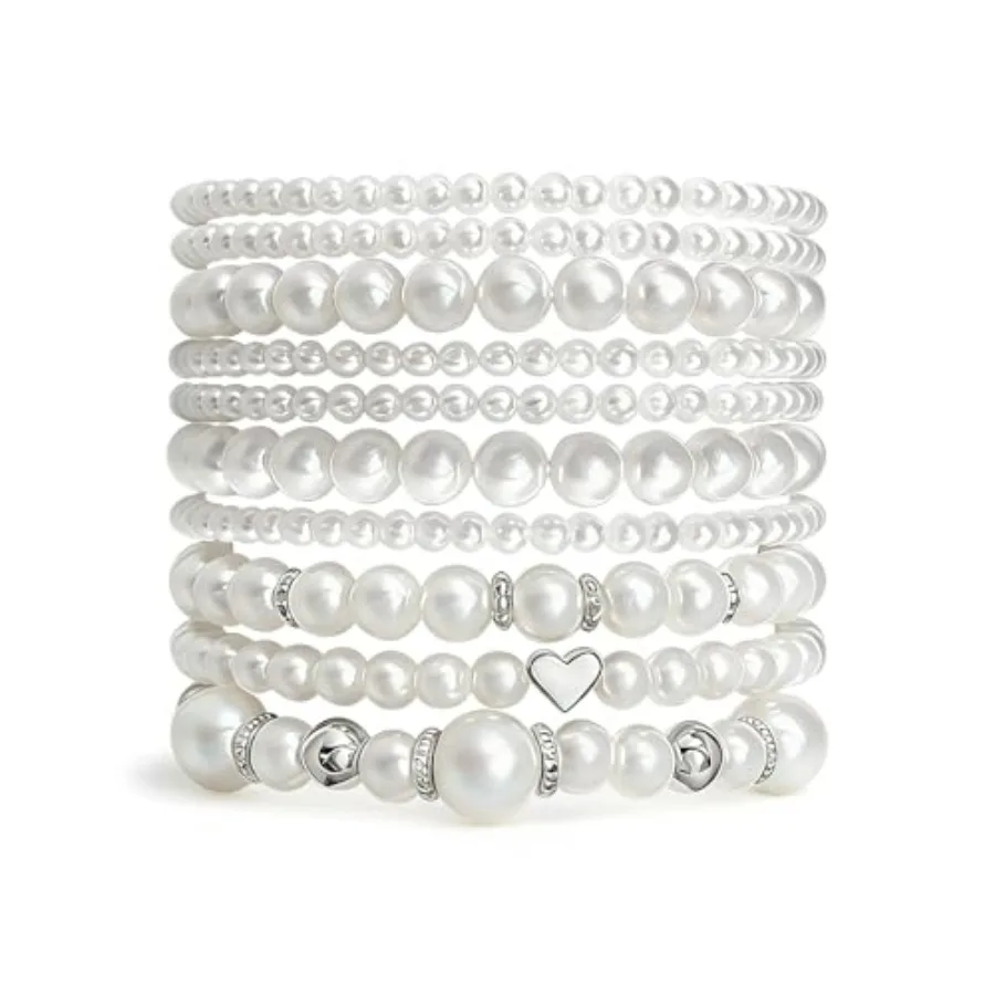 Pearls Bracelets for Women Simulated White Pearl Beaded Bracelet Stack Stackable Stretch Pearl Jewelry Set Multilayered Elastic
Pearls Bracelets for Women Simulated White Pearl Beaded Bracelet Stack Stackable Stretch Pearl Jewelry Set Multilayered Elastic