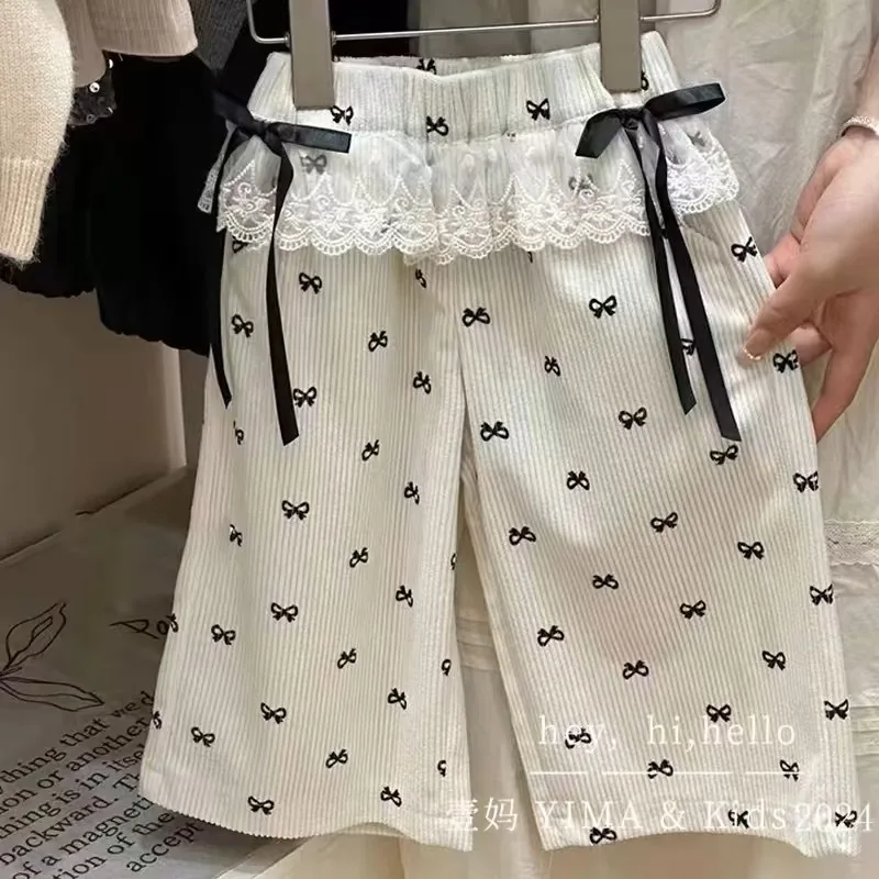 New Girls Bow Pants Spring Kids Wide-leg Trousers Fashion Elastic Loose Pants Autumn Children Bowknot Print Trousers 2-7 Years
New Girls Bow Pants Spring Kids Wide-leg Trousers Fashion Elastic Loose Pants Autumn Children Bowknot Print Trousers 2-7 Years