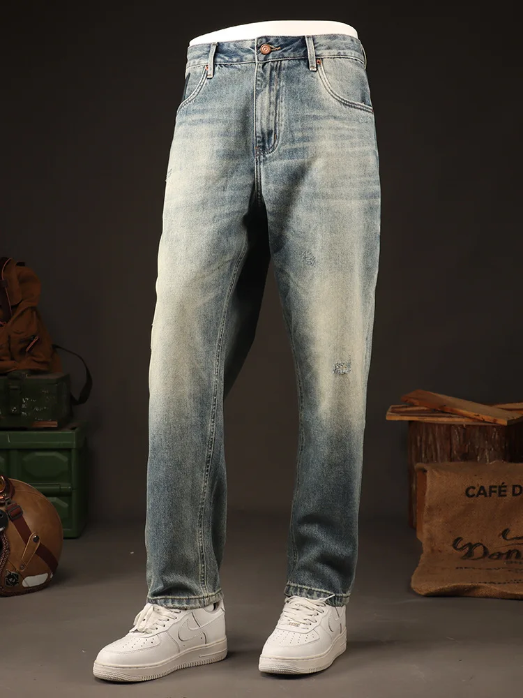 Spring style trendy brand American retro loose straight leg jeans for men, fashionable embroidery nostalgic pants
Spring style trendy brand American retro loose straight leg jeans for men, fashionable embroidery nostalgic pants