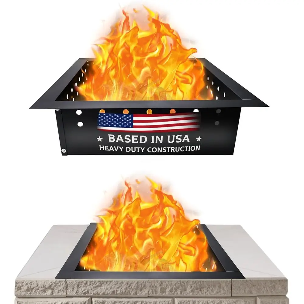36 Inch Square Carbon Steel Outdoor Fire Pit Insert with Heat-Resistant Coating - Ideal for Backyard Gatherings, BBQs, and Bonfi
36 Inch Square Carbon Steel Outdoor Fire Pit Insert with Heat-Resistant Coating - Ideal for Backyard Gatherings, BBQs, and Bonfi