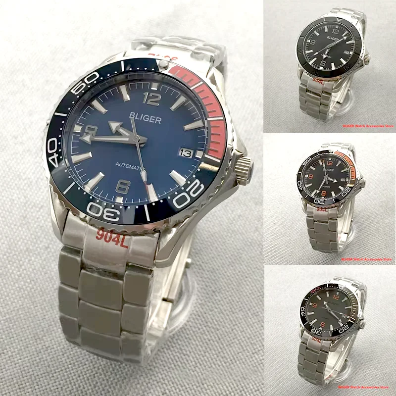 BLIGER 41mm Mechanical Men's Watch NH35 MIYOTA 8215 PT5000 Movement Sapphire Glass Waterproof Black Blue Dial Men's Watch
BLIGER 41mm Mechanical Men's Watch NH35 MIYOTA 8215 PT5000 Movement Sapphire Glass Waterproof Black Blue Dial Men's Watch