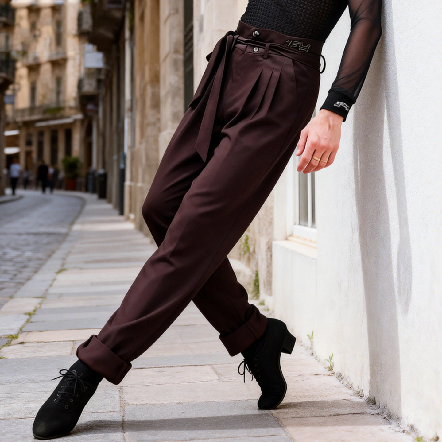 New Men Latin Dance Pants High Waist Trousers Male Ballroom Tango Chacha Salsa Dance Clothes Competition Performance Wear 23392
New Men Latin Dance Pants High Waist Trousers Male Ballroom Tango Chacha Salsa Dance Clothes Competition Performance Wear 23392