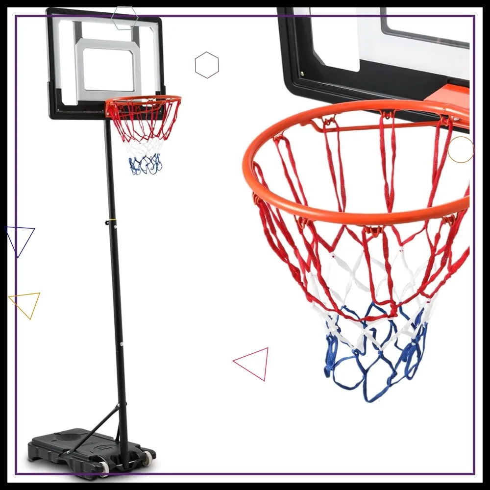 7FT Height Adjustable Portable Basketball Hoop with Wheels, 33" Acrylic Backboard, Outdoor Goal for Youth Adults Backyard
7FT Height Adjustable Portable Basketball Hoop with Wheels, 33" Acrylic Backboard, Outdoor Goal for Youth Adults Backyard