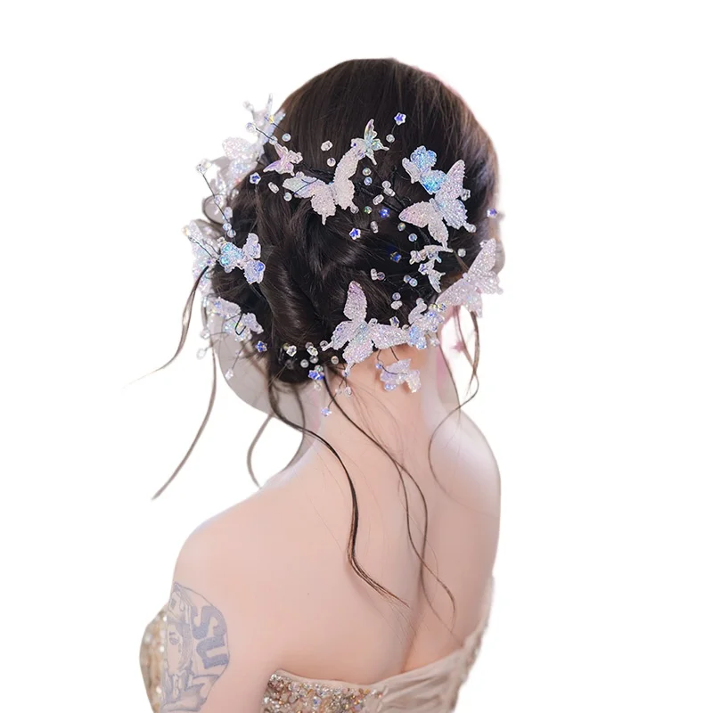 Bridal headgear Korean super fairy gentle crystal butterfly hair accessories wedding dress toast dress accessories
Bridal headgear Korean super fairy gentle crystal butterfly hair accessories wedding dress toast dress accessories