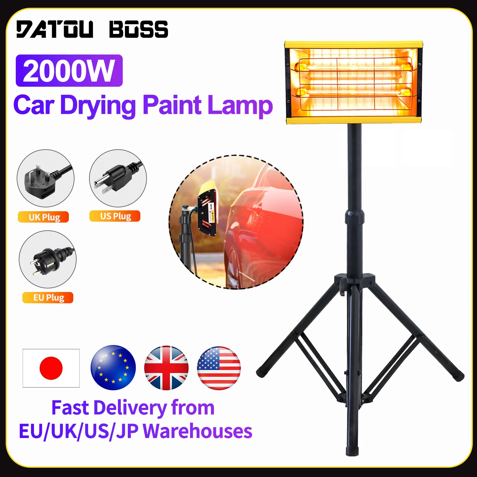 Datouboss Short Wave Infrared Paint Baking Lamp with Adjustable Tripod |ZJ-SC-002 Use for Cars Body Repire Paint Drying 2000W
Datouboss Short Wave Infrared Paint Baking Lamp with Adjustable Tripod |ZJ-SC-002 Use for Cars Body Repire Paint Drying 2000W