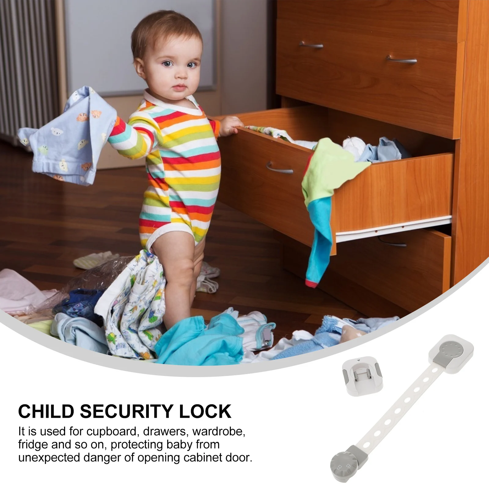 2 pc Security Lock Baby Proof Cabinet Door Safety Adjustable Grey Child Protection Wardrobe Fridge Hardware Lock
2 pc Security Lock Baby Proof Cabinet Door Safety Adjustable Grey Child Protection Wardrobe Fridge Hardware Lock