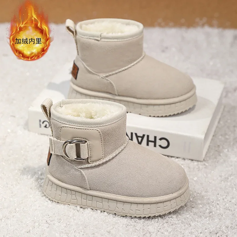 High Quality Children's Warm Snow Boots Genuine Leather Soft Boy Girl Outdoor Ankle Boots Thick Sole Anti-Slip Plush Cotton Shoe
High Quality Children's Warm Snow Boots Genuine Leather Soft Boy Girl Outdoor Ankle Boots Thick Sole Anti-Slip Plush Cotton Shoe