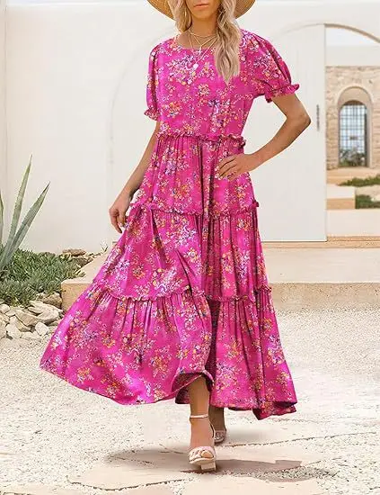 Women Fashion 2025 Summer O-Neck Splicing Party Long Dress Casual Print A-Line Boho Dress Elegant Vintage Maxi Dresses Vestido
Women Fashion 2025 Summer O-Neck Splicing Party Long Dress Casual Print A-Line Boho Dress Elegant Vintage Maxi Dresses Vestido