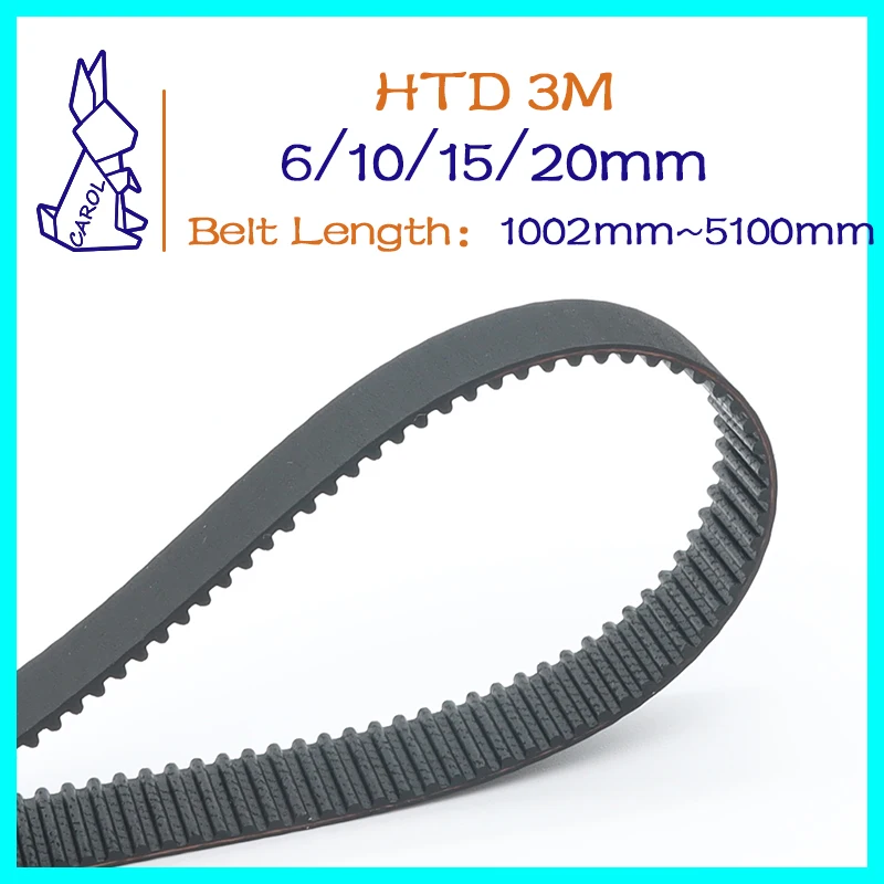 HTD 3M Belt Width 6 10 15 20mm Synchronous Belt Pitch 3mm Closed Loop Rubber Belt Length 1002mm~5100mm 334~1700Teeth Timing Belt
HTD 3M Belt Width 6 10 15 20mm Synchronous Belt Pitch 3mm Closed Loop Rubber Belt Length 1002mm~5100mm 334~1700Teeth Timing Belt