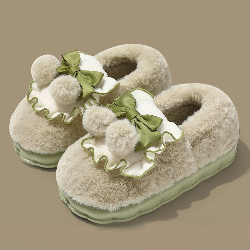 BASATU Winter Warm Fur Slippers Women Cute Bow House Non Slip Soft Shoes Comfort Flat Heel Home Indoor Bedroom Plush Slippers
BASATU Winter Warm Fur Slippers Women Cute Bow House Non Slip Soft Shoes Comfort Flat Heel Home Indoor Bedroom Plush Slippers
