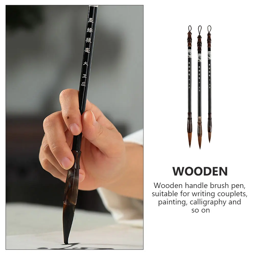 3Pcs Chinese Calligraphy Brush Pens Durable Wooden Handle Suitable for Calligraphy Painting Writing Couplets Drawing
3Pcs Chinese Calligraphy Brush Pens Durable Wooden Handle Suitable for Calligraphy Painting Writing Couplets Drawing