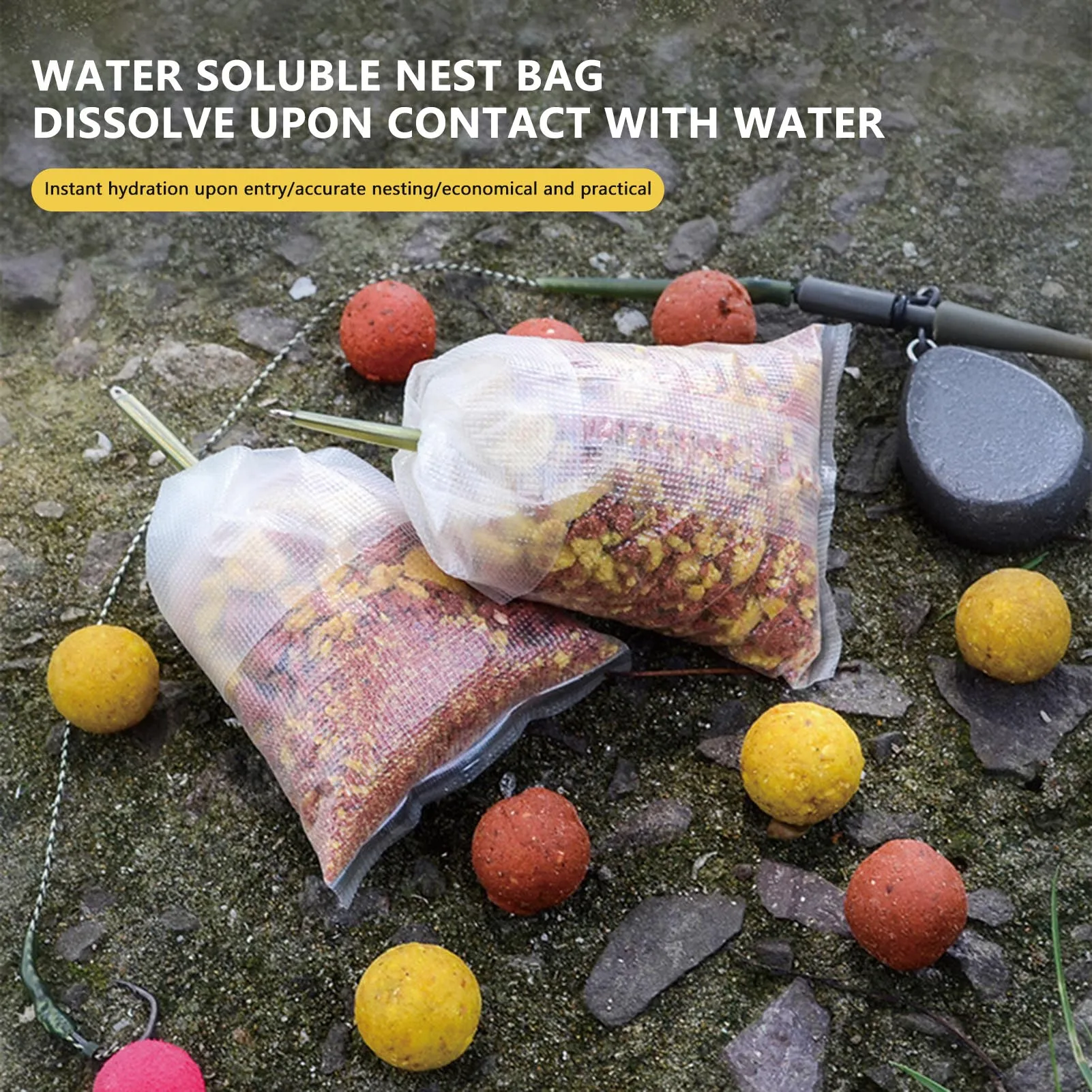 PVA Fish Bait Bag Water Instant Dissolve Fish Feed Nest Bag For Concentrated Particle Powder Fishing Bait Outdoor Fish Tackles
PVA Fish Bait Bag Water Instant Dissolve Fish Feed Nest Bag For Concentrated Particle Powder Fishing Bait Outdoor Fish Tackles