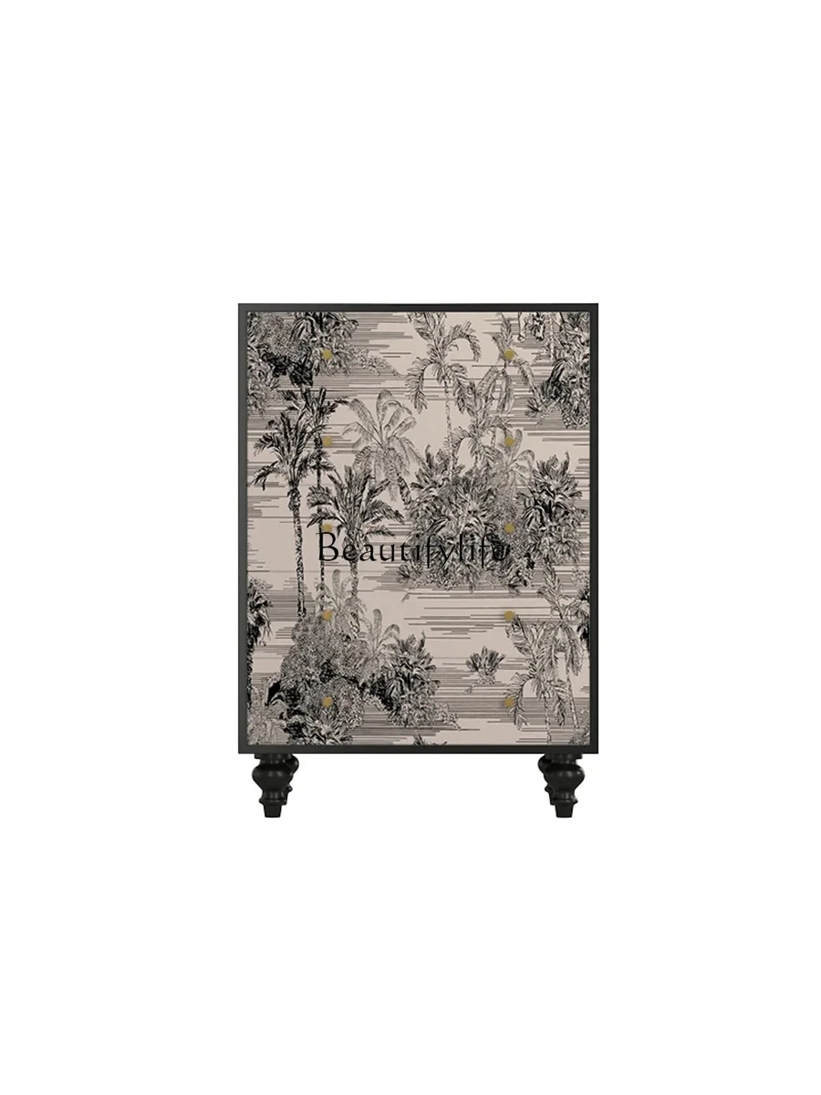 French retro solid wood chest of drawers living room entrance wall storage cabinet
French retro solid wood chest of drawers living room entrance wall storage cabinet
