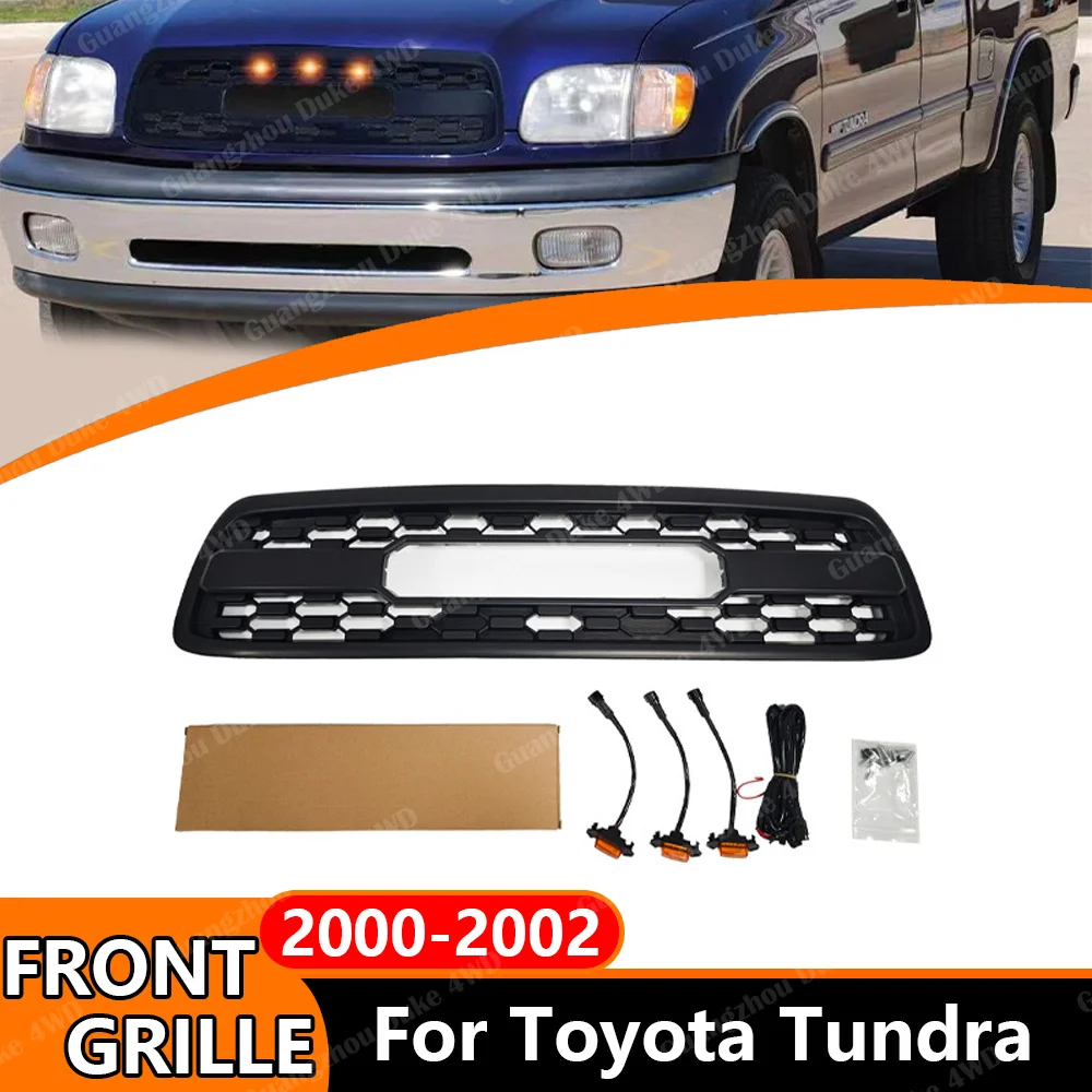 Front Grille for Toyota Tundra 2000-2002TRD Style Mesh Grill with Amber Marker Lights Front Bumper Styling Upgrade
Front Grille for Toyota Tundra 2000-2002TRD Style Mesh Grill with Amber Marker Lights Front Bumper Styling Upgrade