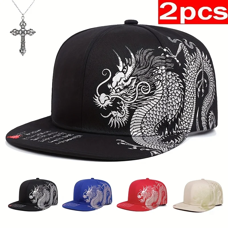 Dragon Embroidered Baseball Caps for Men & Women - Adjustable Flat Brim Hip-Hop Hats with Intricate Dragon Design
Dragon Embroidered Baseball Caps for Men & Women - Adjustable Flat Brim Hip-Hop Hats with Intricate Dragon Design
