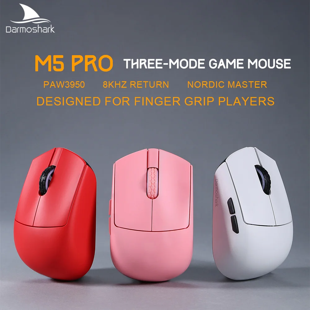 Darmoshark Gaming Mouse Wireless 8K Tri-Mode PAW3950 N52840 Macro Mouse 30000DPI Lightweight Small Hand Finger Grip Mice
Darmoshark Gaming Mouse Wireless 8K Tri-Mode PAW3950 N52840 Macro Mouse 30000DPI Lightweight Small Hand Finger Grip Mice