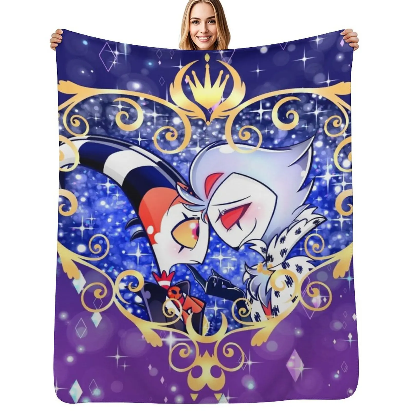 Helluva Boss Stolas and Blitzo Heart Frame Throw Blanket Lightweight Warm Blanket for Travel Camping
Helluva Boss Stolas and Blitzo Heart Frame Throw Blanket Lightweight Warm Blanket for Travel Camping