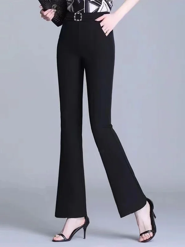 High Waist Bell Bot Pants Women's Spring Autumn Elastic Slimming Large Size Straight Cut Bla Drapey Slimming Trousers
High Waist Bell Bot Pants Women's Spring Autumn Elastic Slimming Large Size Straight Cut Bla Drapey Slimming Trousers